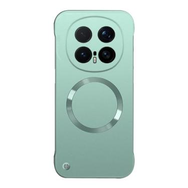 Imagem de LYJSMGZ Capa magnética para Huawei Honor Magic 8 Pro/Magic 8, capa de dissipação de calor sem bordas à prova de choque, fina, fosca, antiimpressões digitais, verde, Majic 8 Pro