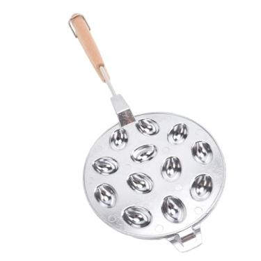 Imagem de Munefe fabricante de biscoitos de nogueira, forma de biscoito de porca de madeira, fabricante de molde de biscoito de noz de 12 furos para bolos waffle de ovo (Prata)