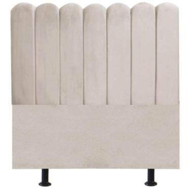 Imagem de Cabeceira Nuvem Cama Box Casal 140 Cm Alanis Suede Bege