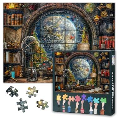 Imagem de Bookshelf Planet Puzzles for Adults 1000 Pieces Bookshelf Puzzle Challenging Family Game Suitable for Game Nights for Adults Teens Educational Toys Finished Puzzle Size: 70x50cm