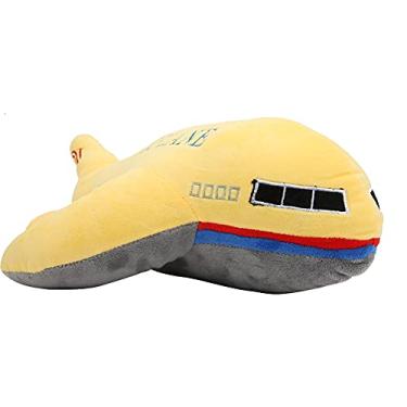 Imagem de Zerodis Travesseiro de Pelúcia para Aeronaves, Almofada de Avião de Desenho Animado, Brinquedo de Pelúcia Macio para Crianças, Figura de Brinquedo Com Almofada Traseira para Dormir (Amarelo)
