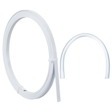 Imagem de NBEADS Espartilho de barbatanas de aço coberto de PVC de 8 mm, para espartilhos, vestidos de noiva, vestidos de noite, lingerie, chapéus, branco