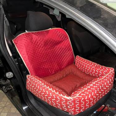 Imagem de Kit Protetor de Banco Toddy para Cachorro – Colchonete Pequeno Estampado (Vermelho)