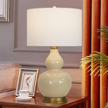 Imagem de Luxo Contemporâneo Lâmpada De Mesa De Cerâmica LED Criatividade Americana Sala De Estar Quarto Estudo Villa Hotel Cama Mesa Luz (Estilo 087B)