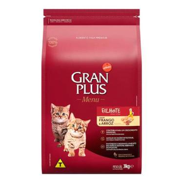 Imagem de Ração Gran Plus Gatos Filhotes Frango e Arroz - 3Kg - GRANPLUS