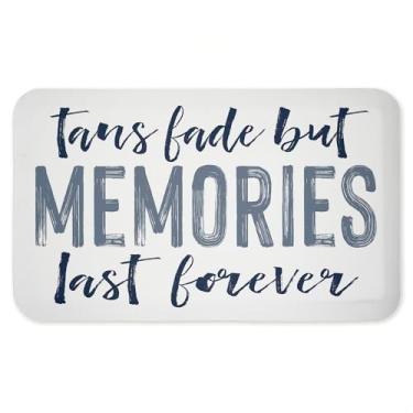 Imagem de Tapete antifadiga Tans Fade But Memories Last Antifadiga, tapete ergonômico acolchoado para cozinha e pé com suporte antiderrapante, tapete confortável ecológico, design por letras e forrado, 76 x 45