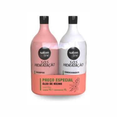 Imagem de Kit Shampoo Condicionador Sos Óleo De Rícino Salon Line 1l