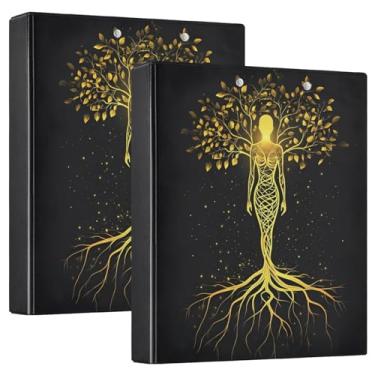 Imagem de Golden Tree Pacote com 2 fichários grandes com pastas escolares prancheta, fichário com prancheta com armazenamento