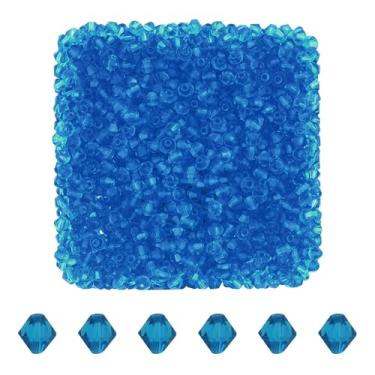 Imagem de Mandala Crafts Contas de cristal azul capri de 3 mm – 1500 contas de vidro facetadas para fabricação de joias, suprimentos de contas, artesanato DIY, pulseiras, colares, brincos e contas