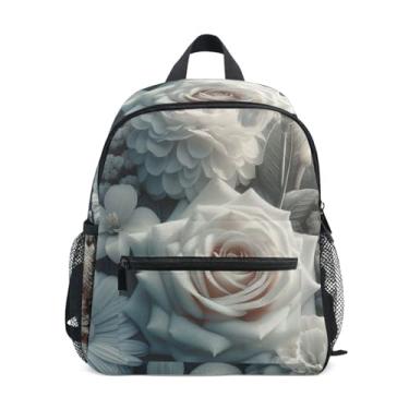 Imagem de GAIGEO Rose Flowers Daisy Backpack for Baby 10x4x12 In, Backpack for Boys with Water Bottle Pockets, Whistle Buckle