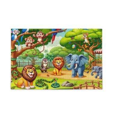 Imagem de TSENQUE Quebra-cabeça de 500 peças, quebra-cabeça mundo animal DIY presente quebra-cabeça com bolsa de armazenamento de malha para adultos, famílias, 52 cm C x 37,8 cm L