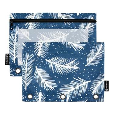 Imagem de Pasta de lápis com 3 anéis, azul pena, fichário com zíper, bolsas para meninos, escola, transparentes, bolsos, pastel, 25 x 18 cm, 2 pacotes