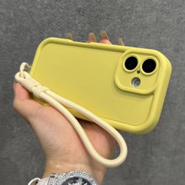 Imagem de Capa protetora com cordão, estrutura reforçada para iPhone 16 Pro Max, 14, 15, 13, 12 e 11, amarela, para iPhone 13 Pro Max.