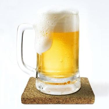 Imagem de 10 Porta Copo Suporte Apoio Bolacha Cortiça Cerveja Drinks - Idealiza
