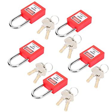 Imagem de Naroote Conjunto de Bloqueio de Bloqueio Cadeado de Segurança Durável para Transporte de Logística de Energia Nuclear, 5 Conjuntos de de Aço PA de Nylon LOTO para Energia Química de Gás de Petróleo,