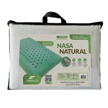 Imagem de Travesseiro Nasa Natural Fibrasca Altura Média Capa Algodão Branco