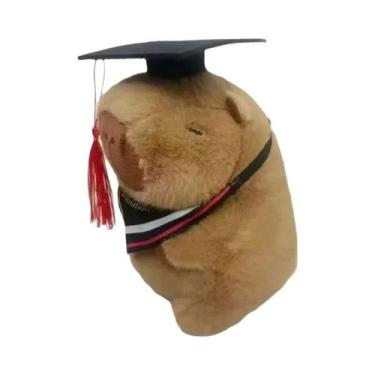 Imagem de Boneco De Pelúcia Capivara De 23cm Com Capelo De Doutorado, Brinquedo 