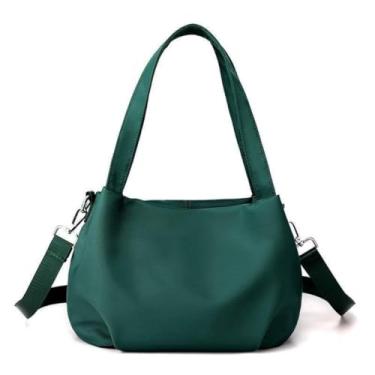 Imagem de Women's Nylon Shoulder Bag, Fashion High-Capacity Tote Bag, Everyday Hand Casual Bag for Commuting (dark green)