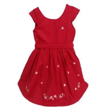 Imagem de Vestido Luxo Menina Infantil Tricoline Bordado Paraiso 15627, Vermelho