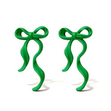 Imagem de Brincos de laço vermelho de Natal para mulheres, brincos de festa de fim de ano, roupas de Natal para mulheres, presentes modernos 2025, Metal, Sem pedra preciosa