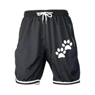 Imagem de Bermuda De Basquete Masculina Respirável Com Cintura Elástica E Bolso 