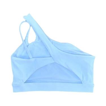 Imagem de Top De Yoga Feminino Com Alças Obliquas E Efeito Push Up, À Prova De C