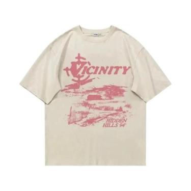 Imagem de Camiseta Masculina Y2K Punk Goth Hip-Hop De Algodão Puro Estampada Vin