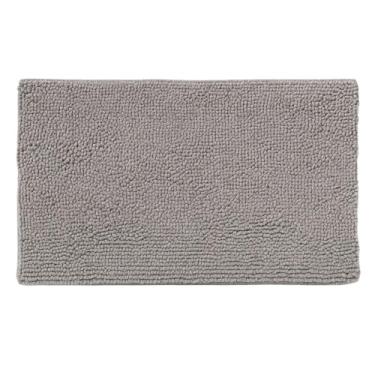 Imagem de Tapete Banheiro 38x58cm Antiderrapante Bolinha Macarrão lavabo casa felpudo box absorvente água(Kit 4,Cinza Claro)