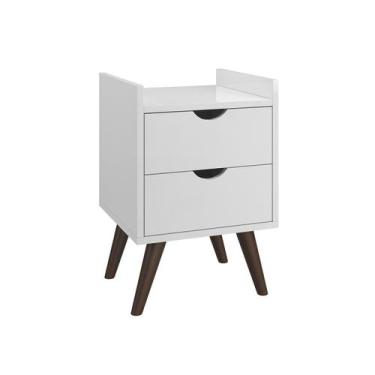Imagem de Mesa De Cabeceira Estilo Retrô Quarto Mesa Decorativa 2 Gaveta Com Cor
