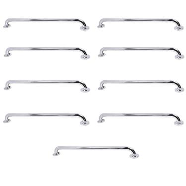 Imagem de Barra de Apoio Inox 80cm Kit 9 Unidades Idoso Cadeirante Deficiente Banheiro Box Corrimao Segurança  Acessibilidade