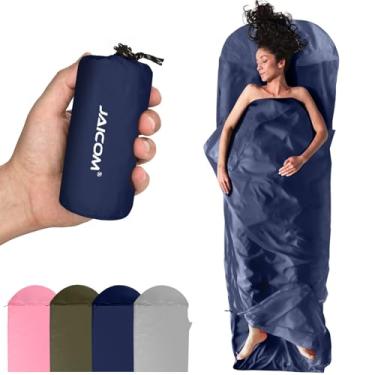 Imagem de JAICOM Forro ultraleve para saco de dormir – Saco de dormir lavável de 150 g e lençóis de viagem, saco de dormir autobronzeado com zíper bidirecional, para mochila, hotel, acampamento, viagens