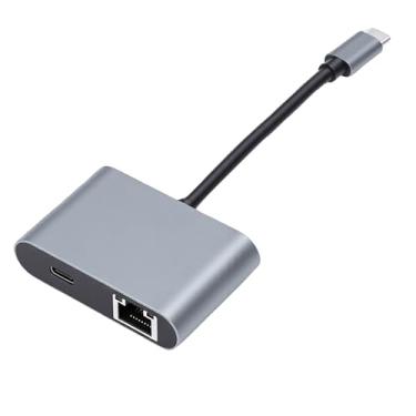 Imagem de Jectse Adaptador Ethernet Tipo C para RJ45, Adaptador de Rede Gigabit de 2,5 Gbps Com Carregamento Rápido PD e Caixa de Alumínio, para Laptop 10 11 OS X