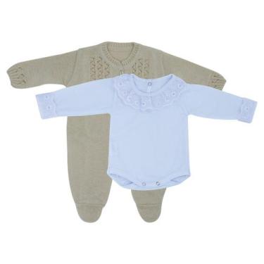 Imagem de Kit Macacão Laço Bege e Body com Gola e Punho de Renda - Paramount Lan