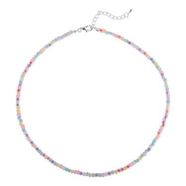 Imagem de Colar de Contas Coloridas para Mulheres, Estilo Boêmio com Desenhos Animados Gargantilha com Contas Coloridas Joia Perfeita para o Verão na Praia