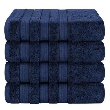 Imagem de Toalhas de banho American Soft Linen Salem, 4 peças, 69x137 cm, azul m
