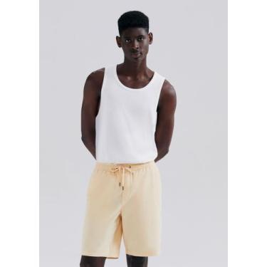 Imagem de Bermuda Básica Masculina Reta Em Sarja - Hering, G, Amarelo