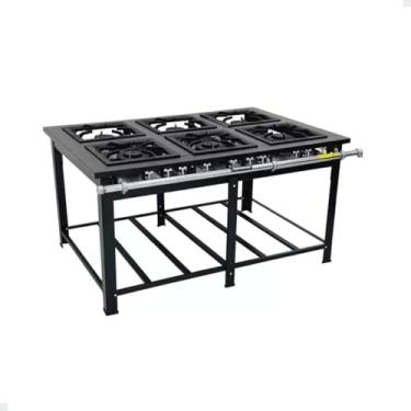 Imagem de Fogão Industrial Gás Bp Maxi 6q c/Espera Forno Venâncio