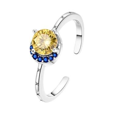 Imagem de Anel De Prata Esterlina 925 Feminino Com Design De Vaga-lume E Rosa Va