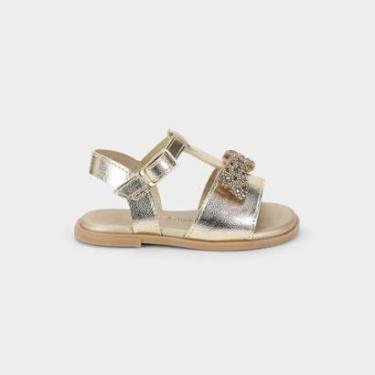Imagem de Sandália Infantil Bibi Shine Mini Dourada com Laço-Feminino