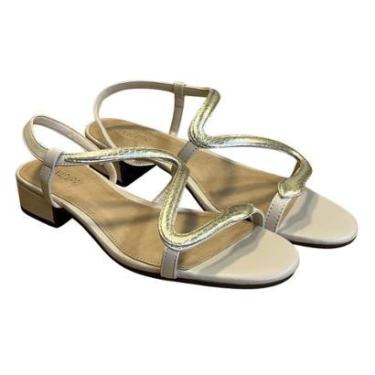 Imagem de Sandália Anacapri Salto Bloco Nude Cobra-Feminino