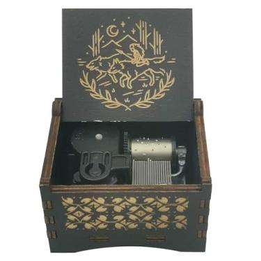 Imagem de EPOXY SEA Caixa de música princesa gravação a laser caixa de música Mononokes Windup caixa musical movimento prateado presente de aniversário de Natal (74-EJ1 Windup)