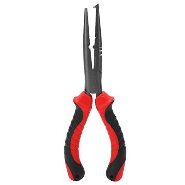 Imagem de Alicate de crimpagem de pesca de grau profissional, aço de alto carbono, ferramenta multifuncional de remoção de gancho com design de boca curva para entusiastas de pesca ao ar