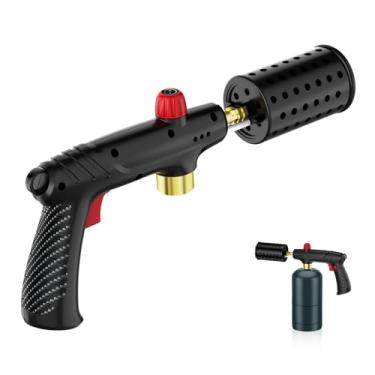 Imagem de Pistola de tocha de propano com chama ajustável, cabeça de tocha portátil para churrasco, churrasqueira, sous vide, fogueira e iluminação de carvão, trava de segurança e design de bico largo, tanque