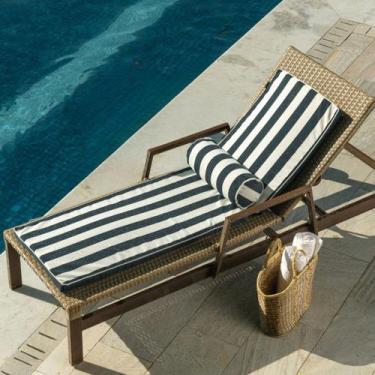 Imagem de Colchonete Espreguiçadeira Piscina Impermeável Listrado Área Externa 0