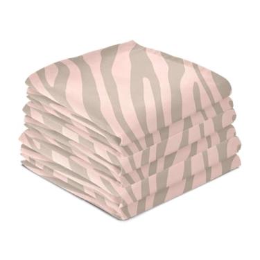 Imagem de Wassud Toalhas de prato de cozinha bege listras zebra, pacote com 6 panos de prato macios com laço para pendurar, toalha de mão de secagem rápida super absorvente, toalhas de chá de mesa decorativas