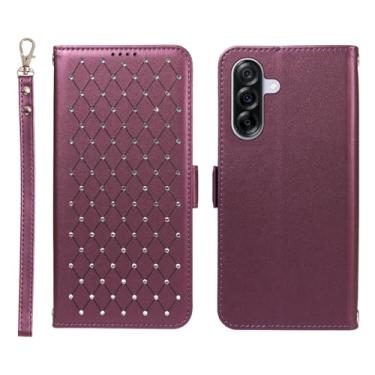Imagem de KYFSJPT Capa carteira para Samsung Galaxy A36 5G com bloqueio RFID, compartimentos para cartões, alça de pulso destacável e capa flip - Samsung Galaxy A36 5G (6,7 polegadas) roxo