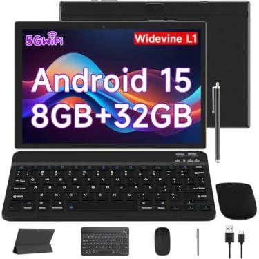 Imagem de CUPEISI Tablets Android 15, Tablet de 10,1 Polegadas 8 Gb + 32 Gb Quad-Core Tablet, Fhd 1280X800 Display Tablet, 6000Mah Battey, 8Mp Dual Camera, Jogos, Wi-Fi, Bt Tableta Pc (preto)