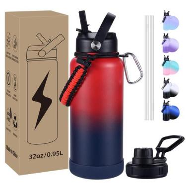 Imagem de Garrafa de água CoolSub Isolated 946ml em aço inoxidável Red Navy