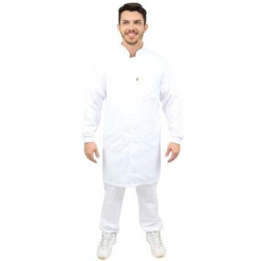 Imagem de Jaleco Masculino Gola Padre - DEMORGAN, Branco, PP