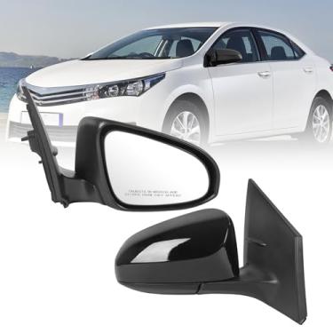 Imagem de JDMSPEED Retrovisor de porta do lado direito do passageiro compatível com Toyota Corolla 2014-2019 com vidro elétrico dobrável manual preto não aquecido substitui TO1321293 (3 pinos)